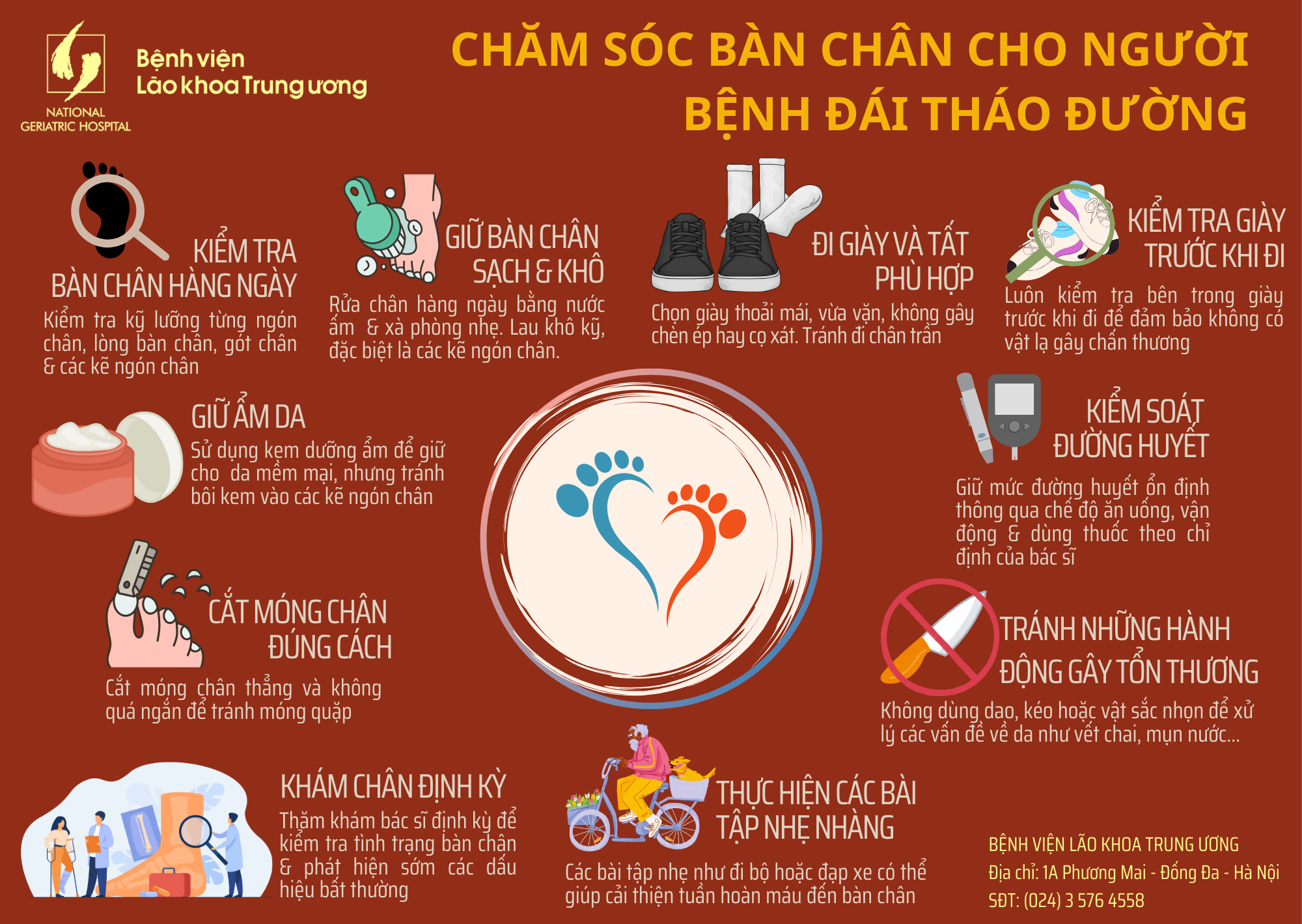 BẢO VỆ BÀN CHÂN: LỜI KHUYÊN CHO NGƯỜI BỆNH ĐÁI THÁO ĐƯỜNG