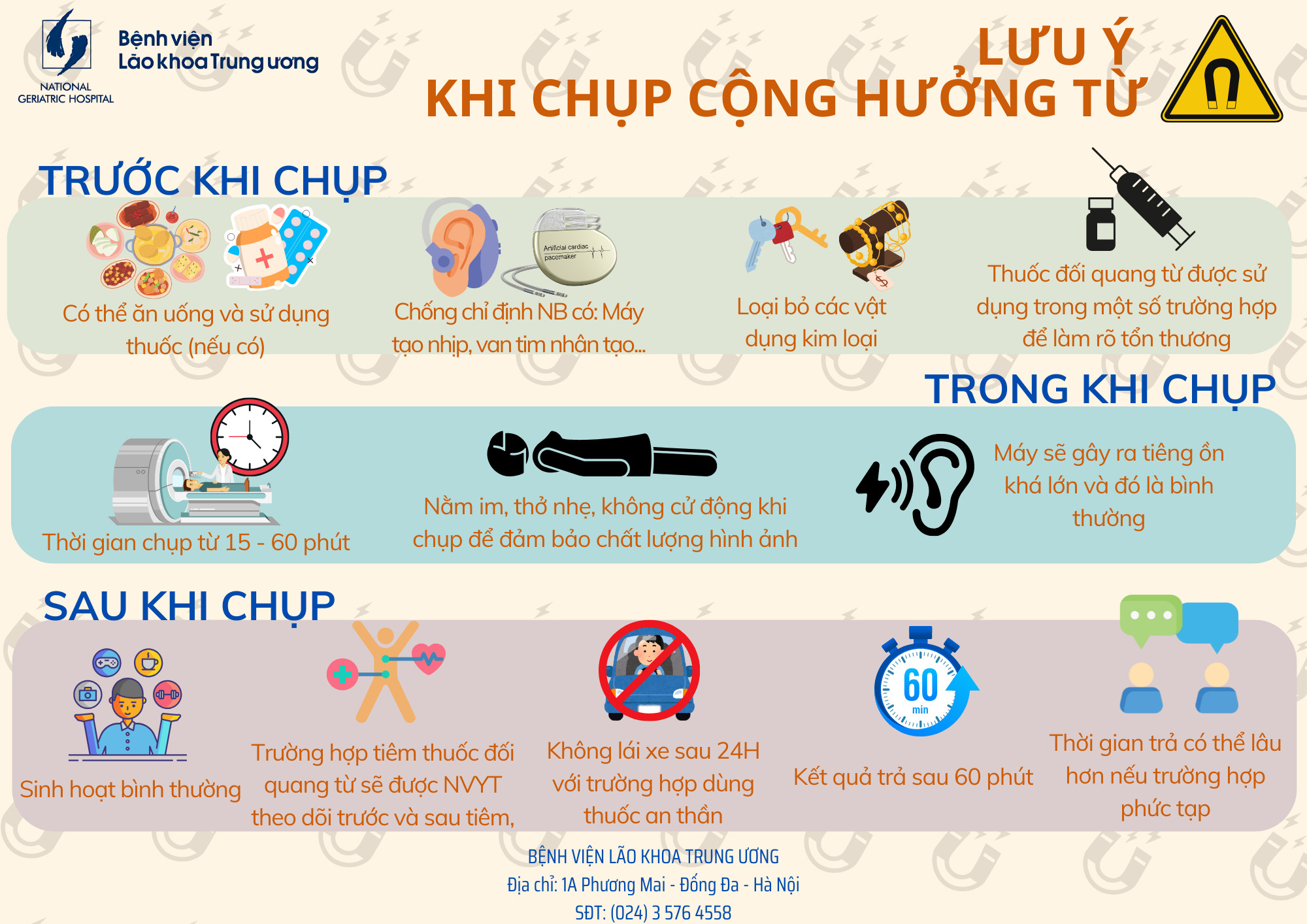 MỘT SỐ LƯU Ý ĐỐI VỚI CHỤP CỘNG HƯỞNG TỪ (MRI) TẠI BỆNH VIỆN LÃO KHOA TW