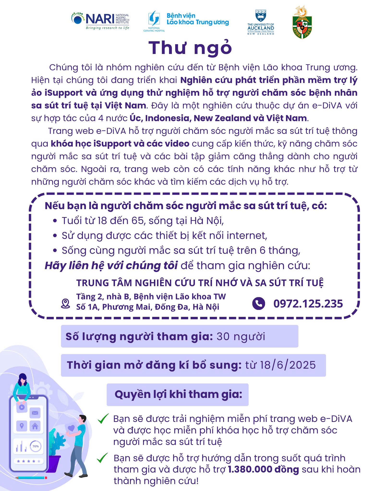 THƯ NGỎ TUYỂN NGƯỜI THAM GIA NGHIÊN CỨU