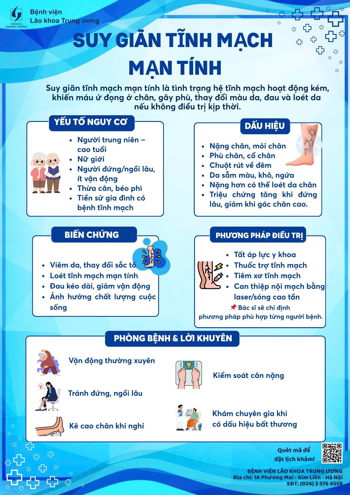 TƯ VẤN GIÁO DỤC SỨC KHỎE: PHÒNG NGỪA SUY GIÃN TĨNH MẠCH MẠN TÍNH VÀ DINH DƯỠNG NGƯỜI CAO TUỔI